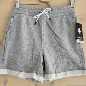NWT FourLaps Oversized Rush Sweat Shorts Elastic Drawstring Grey Heather S, M